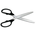Ceremonial Ribbon Cutting Scissors with Black Handles / Silver Blades (25")